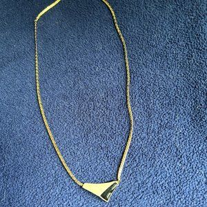 Vintage Park Lane Gold Tone Black & Cream Enamel Necklace